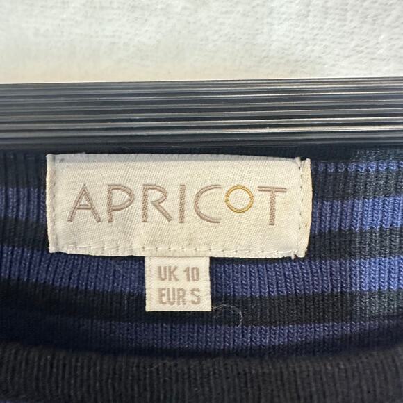 Apricot 6 Small Striped 3/4 Midi‎ Scoop Neck Colorful Dress Stretch Retro Formal - Picture 4 of 10